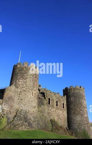 Conwy Castle, Galles in inverno Foto Stock