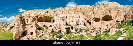 Resti di Zelve monastero in Cappadocia, Turchia Foto Stock