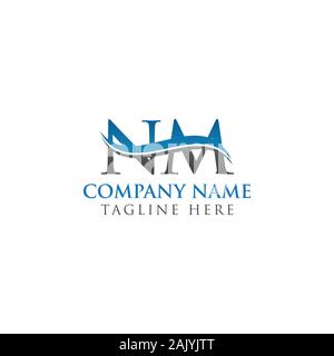 Lettera iniziale NM Logo Design template vettoriale. NM Lettera Logo Design Illustrazione Vettoriale