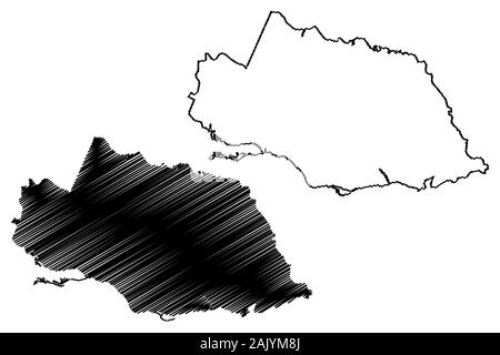 Surrey County (contee della Giamaica) Mappa illustrazione vettoriale, scribble schizzo Surrey mappa Illustrazione Vettoriale