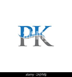Lettera iniziale PK Logo Design template vettoriale. PK Lettera Logo Design Illustrazione Vettoriale