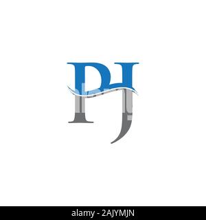 Lettera iniziale PJ Logo Design template vettoriale. PJ Lettera Logo Design Illustrazione Vettoriale
