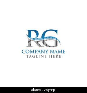 Lettera iniziale RG Logo Design template vettoriale. RG Lettera Logo Design Illustrazione Vettoriale