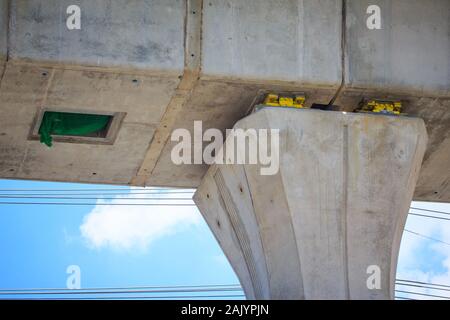 La stazione del BTS Skytrain costruzione Foto Stock