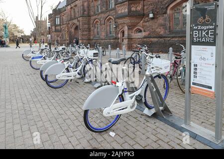 PRINCETON, NJ - 26 dicembre 2019: l'Università di Princeton accolto Zagster bikeshare al campus nei primi mesi del 2016. Foto Stock