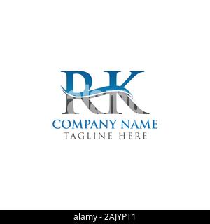 Lettera iniziale RK Logo Design template vettoriale. RK Lettera Logo Design Illustrazione Vettoriale