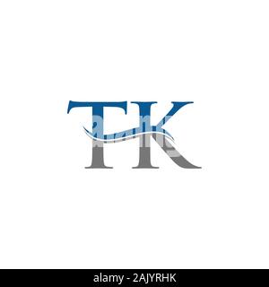 Lettera iniziale TK Logo Design template vettoriale. Lettera di TK Logo Design Illustrazione Vettoriale