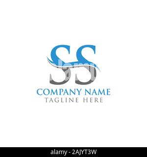 Lettera iniziale SS Logo Design template vettoriale. SS Lettera Logo Design Illustrazione Vettoriale