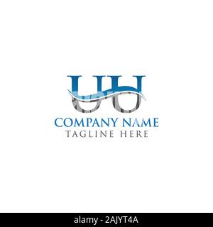 Lettera iniziale UU Logo Design template vettoriale. UU Lettera Logo Design Illustrazione Vettoriale