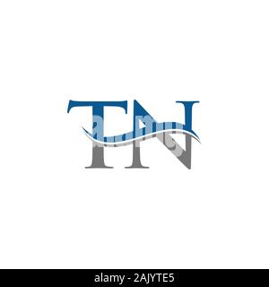 Lettera iniziale TN Logo Design template vettoriale. TN Lettera Logo Design Illustrazione Vettoriale