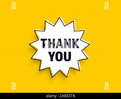 Ringrazio discorso bolla banner pop art stile di memphis Illustrazione Vettoriale