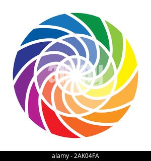 Ruota dei colori o cerchio dei colori con dodici colori Illustrazione Vettoriale