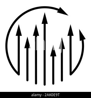Frecce illustrazione ciclo crescendo template vettoriale, icona, business, astratta, simbolo, design, aumentare, società, crescita, illustrazione, successo concep Illustrazione Vettoriale