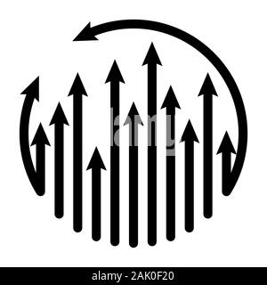 Frecce illustrazione ciclo crescendo template vettoriale, icona, business, astratta, simbolo, design, aumentare, società, crescita, illustrazione, successo concep Illustrazione Vettoriale