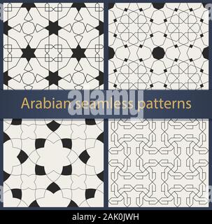 Set di tradizionale arabo geometriche modelli senza giunture. Decorazioni orientali e gli sfondi. Illustrazione Vettoriale. Illustrazione Vettoriale