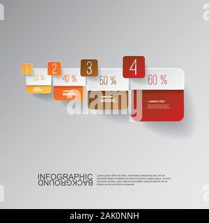 Colorato Abstract moderno numerato Infografica Layout o copertina Creative Design Template su Silver Gray sfondo - Illustrazione in formato vettoriale Illustrazione Vettoriale