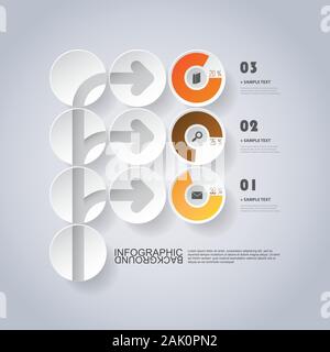 Avanzamento dall'inizio alla fine - colorato Abstract Modern Numbered Infografica copertina o Flow Chart Creative Design Template with Icons - vettore Illustrazione Vettoriale