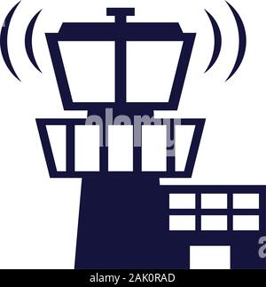 Torre di controllo aeroporto icona di costruzione Illustrazione Vettoriale