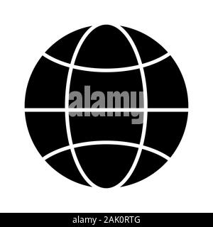 Globo simbolo silhouette. terra illustrazione vettoriale isolati su sfondo bianco nero segno Web design. Mondo Internet icona di rete per il vostro sito web Illustrazione Vettoriale