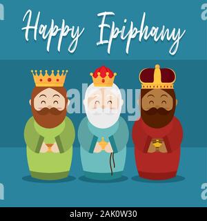 Felice epifania day poster Illustrazione Vettoriale