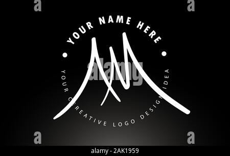 Sono lettere scritte a mano Logo Design con lettera circolare Pattern. Creative firma manoscritta icona Logo illustrazione vettoriale. Illustrazione Vettoriale