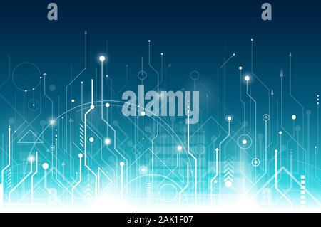 Vettore di un abstract sfondo digitale con la tecnologia della scheda di circuito Illustrazione Vettoriale