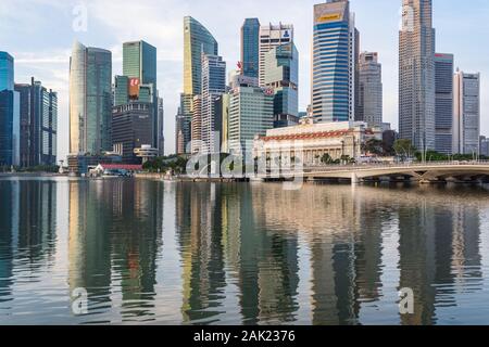 Mattina Presto Skyline Singapore Foto Stock