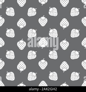 Le fragole seamless schema di ripetizione sullo sfondo Foto Stock