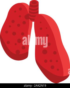 Tagliato sezione Icona dei polmoni, stile isometrico Illustrazione Vettoriale