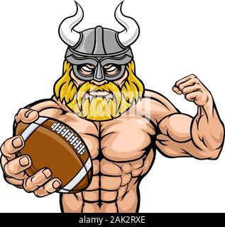 Viking Football Americano mascotte sportive Illustrazione Vettoriale