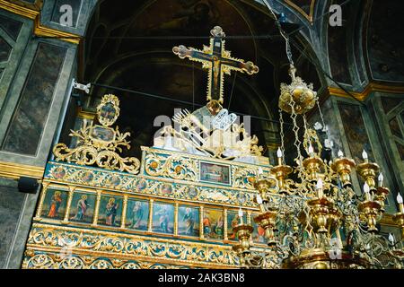 Bucarest, Romania - Dic 14, 2019: St. Antony la Chiesa Ortodossa, conosciuta come la Chiesa dell'Annunciazione (Biserica Sfantul Anton) in Bucarest, Romani Foto Stock