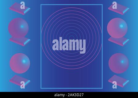Telaio di aerei Blue Purple Balls Illustrazione Vettoriale