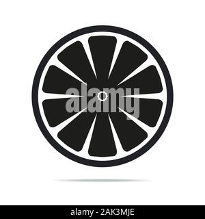 Fettina di limone icona illustrazione vettoriale su sfondo bianco Illustrazione Vettoriale