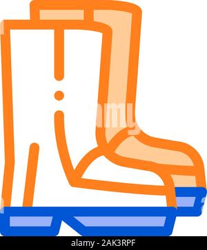 Materiale impermeabile Gumboots scarpe icona Vettore Illustrazione Vettoriale
