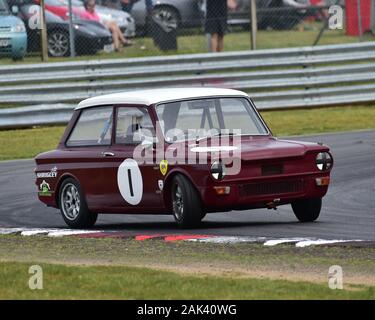 Adrian Oliver, Hillman Imp, Storico Touring Cars, HSCC, Storico Sports Car Club, Snetterton, giugno 2019, il circuito da corsa, CJM Fotografia, classic car Foto Stock