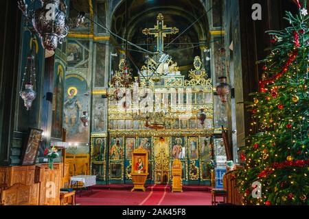 Bucarest, Romania - Dic 14, 2019: St. Antony la Chiesa Ortodossa, conosciuta come la Chiesa dell'Annunciazione (Biserica Sfantul Anton) in Bucarest, Romani Foto Stock