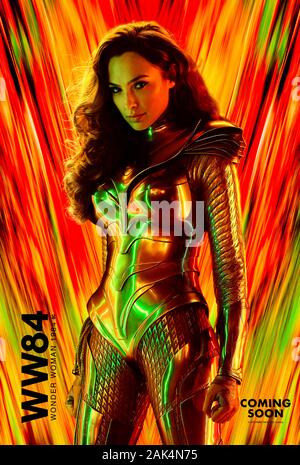 Wonder Woman 1984 (2020) diretto da Patty Jenkins e interpretato da Gal Gadot, Chris Pine, Connie Nielsen e Robin Wright. Impostare negli anni ottanta, Wonder Woman assume la sua archenemy il ghepardo durante la guerra fredda. Foto Stock