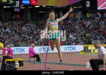 Brooke Stratton (Australie) durante la finale di salto in lungo femminile della IAAF mondiale di atletica il 6 agosto, 201st presso lo stadio olimpico di Londra, Gran Bretagna Photo Laurent Lairys / DPPI Foto Stock