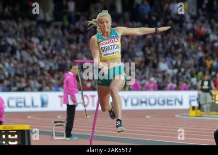 Brooke Stratton (Australie) durante la finale di salto in lungo femminile della IAAF mondiale di atletica il 6 agosto, 201st presso lo stadio olimpico di Londra, Gran Bretagna Photo Laurent Lairys / DPPI Foto Stock