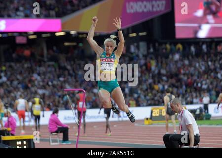 Brooke Stratton (Australie) durante la finale di salto in lungo femminile della IAAF mondiale di atletica il 6 agosto, 201st presso lo stadio olimpico di Londra, Gran Bretagna Photo Laurent Lairys / DPPI Foto Stock