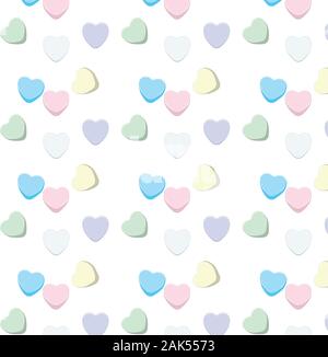 Il giorno di San Valentino bella caramelle, dolci cuori colorati. Illustrazione Vettoriale