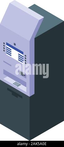 Moderna icona ATM, stile isometrico Illustrazione Vettoriale