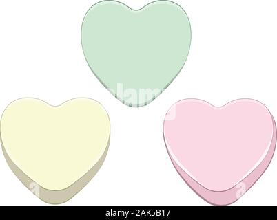 Il giorno di San Valentino bella caramelle, dolci cuori colorati. Illustrazione Vettoriale