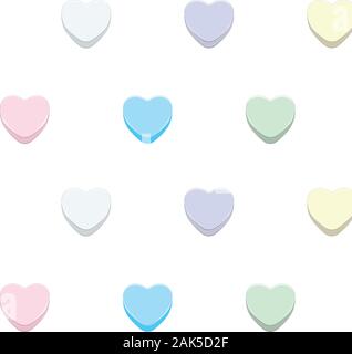 Il giorno di San Valentino bella caramelle, dolci cuori colorati. Illustrazione Vettoriale