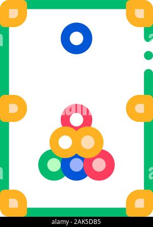 Gioco interattivo vettore Biliardo Thin Line Icona Illustrazione Vettoriale