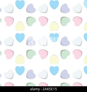 Il giorno di San Valentino bella caramelle, dolci cuori colorati. Illustrazione Vettoriale