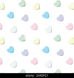 Il giorno di San Valentino bella caramelle, dolci cuori colorati. Illustrazione Vettoriale