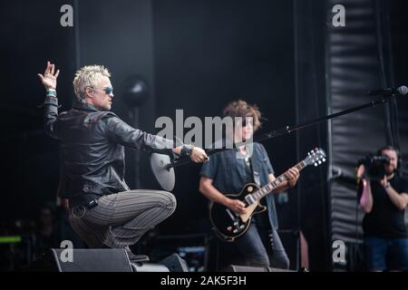 Copenaghen, Danimarca. 20 giugno 2019. La rock band americana Stone Temple Pilots esegue un concerto dal vivo durante il festival danese heavy metal Copenhell 2019 a Copenaghen. Qui il cantante Jeff Gutt viene visto dal vivo sul palco. Foto Stock