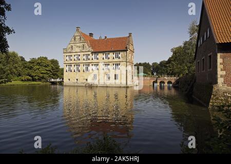 Havixbeck: Burg Huelshoff, Geburtsort von Annette von Droste Huelshoff, heute Museum, Muensterland | Utilizzo di tutto il mondo Foto Stock