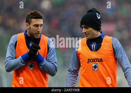 Tommaso augello (sampdoria) durante il Milan vs Sampdoria, Milano, Italia, 06 gen 2020, Calcio Calcio italiano di Serie A del campionato Gli uomini Foto Stock